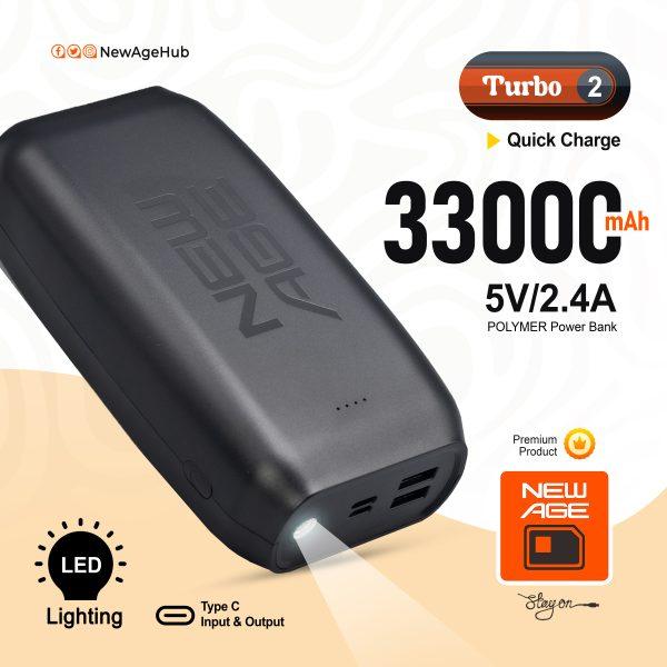 New Age Turbo 2 – 33000mAh Power Bank (With Torch Light)