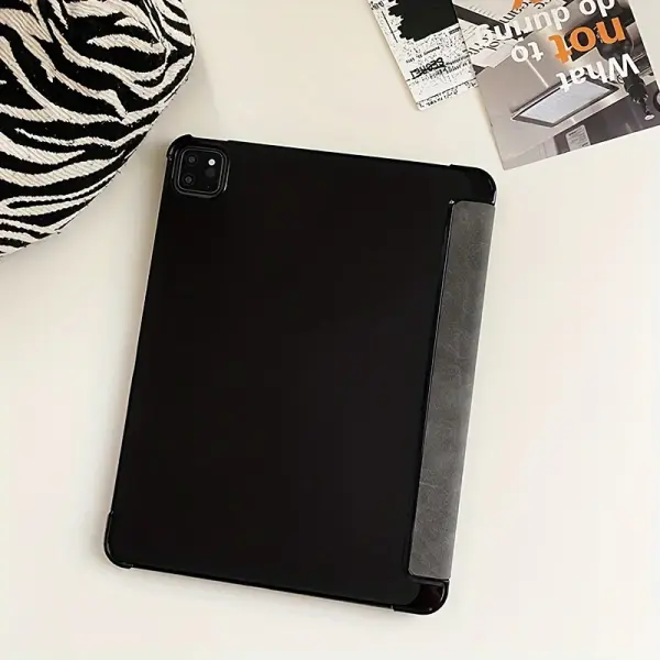 Tri-fold Faux Leather Matte Airplane Design Tablet Case