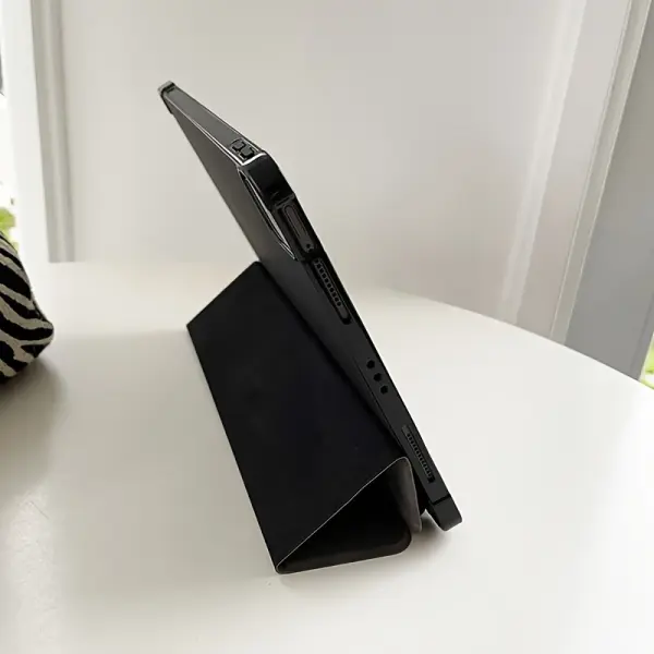 Tri-fold Faux Leather Matte Airplane Design Tablet Case