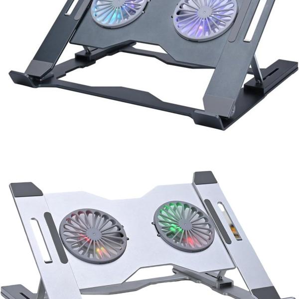 Laptop Stand with dual fan cooling - Gray