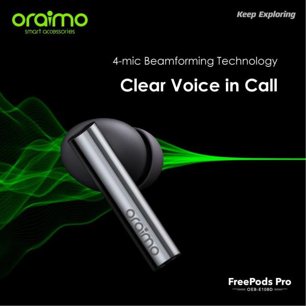 oraimo FreePods Pro ANC True Wireless Earbuds - Black