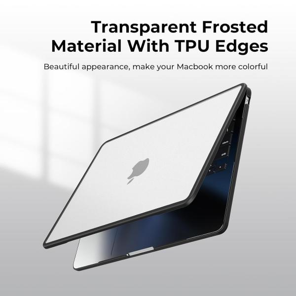 PC FROSTED CASE - TPU FRAME PROTECTION FOR MACBOOK AIR 13 - White