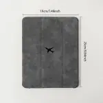 Tri-fold Faux Leather Matte Airplane Design Tablet Case